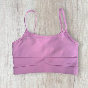 Wilo The Label Pink Ribbed Crop Cami Bralette Sports Bra Top Size Small